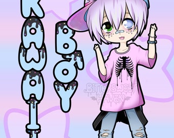 Kawaii Boy art print