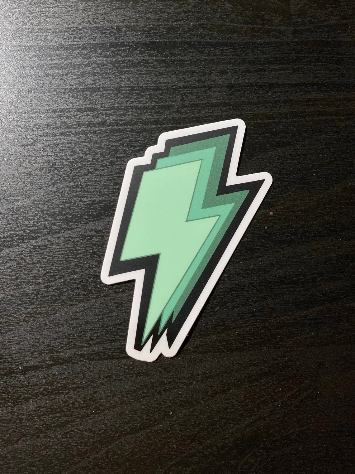 Green Lightning Bolts Sticker Etsy