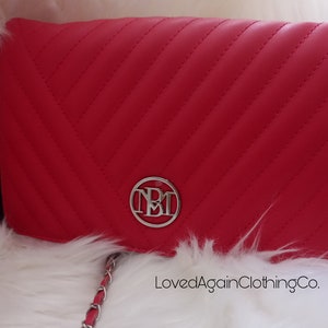 NWT Badgley Mischka Vegan Leather Red Shoulder Purse Etsy UK