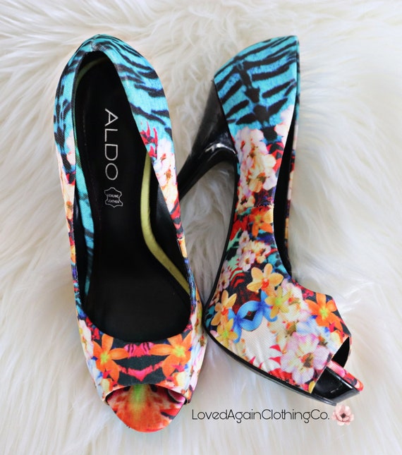 aldo multicolor heels