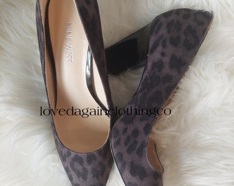 Nine West leopard calf hair animal print pumps size 7 and a half (faux fur)