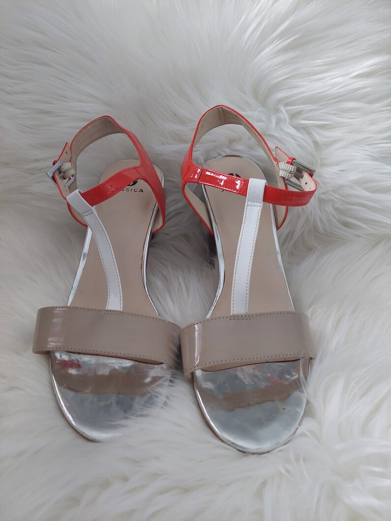 Orange and beige sandals by Jessica image 9