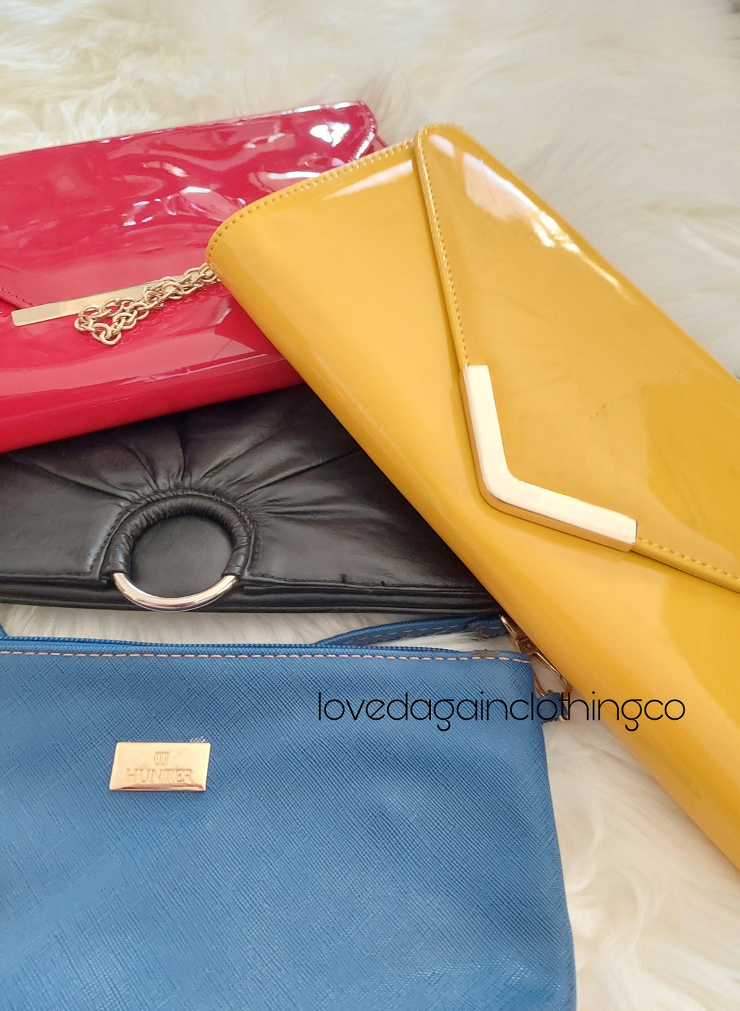 4 Cute Clutches red Yellow Blue and Black Etsy