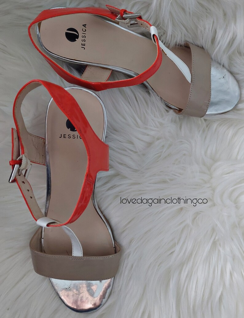 Orange and beige sandals by Jessica image 3