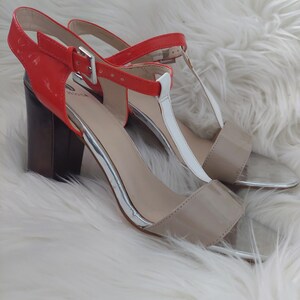 Orange and beige sandals by Jessica image 10