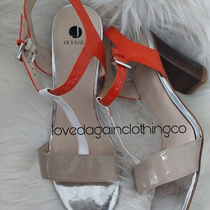 Orange and beige sandals by Jessica image 2