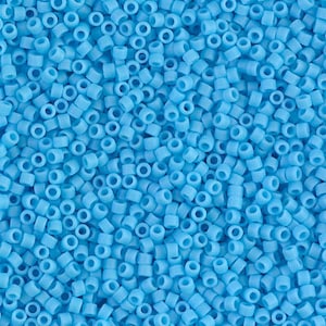 MIYUKI 11/0 Delica Bead DB755 Matte Opaque Light Blue, Japanese Cylinder Shaped Beads, Jewellery Making, Embroidery,Craft Supply -5 Grams