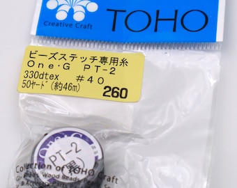 Fil pour perles One-G Toho en nylon, 50 yards - Noir pour perlage, broderie, fabrication de bijoux