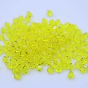 Preciosa 451 69 302 Rondelle Bicone Bead 4mm Citrine 20 pcs, 50pcs, 100pcs Jewellery Making, Embroidery, Sewing, jewellery ,costumes