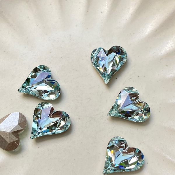 Swarovski Austria Made 4809 Sweet Heart 13*12mm Crystal Light Azore Foiled for Jewellery Making, Embroidery,Sewing,Nail Rhinestones