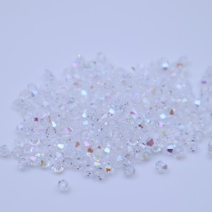 Preciosa 451 69 302 Rondelle Bicone Bead 4mm Crystal Glitter 20 pcs, 50pcs, 100pcs Jewellery Making, Embroidery, Sewing, jewellery ,costumes