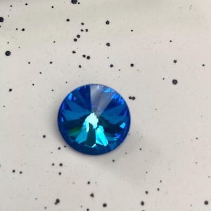 Swarovski Austria Made Round Stone 1122 14mm Rivoli L110D Crystal Royal Blue DeLite Unfoiled Jewellery Making, Embroidery, Craft Supply