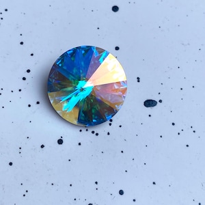 Swarovski Austria Made Round Stone 1122 18mm 001AB Aurora Borealis Foiled Jewellery Making, Embroidery, Sewing Supply