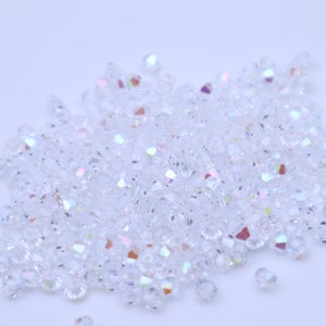 Preciosa 451 69 302 Rondelle Bicone Bead 3mm Crystal Glitter 20 pcs 50pcs, 100pcs Jewellery Making, Embroidery, Sewing, jewellery, costumes