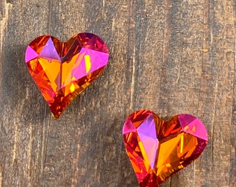 Swarovski Austria Made 4809 Sweet Heart 13*12mm Crystal Astral Pink Foiled for Jewellery Making, Embroidery,Sewing,Nail Rhinestones