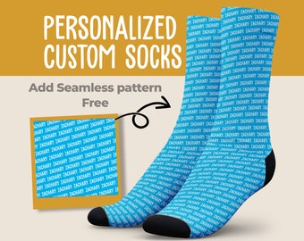 Custom Text Socks - Add Any Text, Personalized Socks,  Custom Socks, Custom Gift, Personalized Gifts For Men and Women