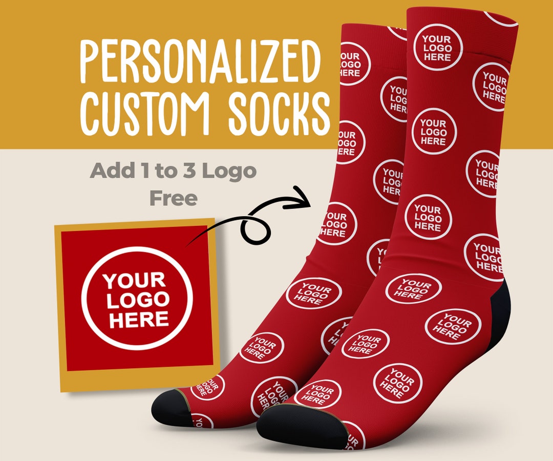 Put Business Logo on Socks, Logo Pattern Socks, Custom Logo Socks, Logo