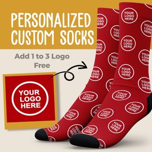 Put Business Logo On Socks, Logo Pattern Socks, Custom Logo Socks, Logo Printed On Socks, Personalized Socks, Custom Socks, Customized Socks