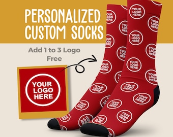 Put Business Logo On Socks, Logo Pattern Socks, Custom Logo Socks, Logo Printed On Socks, Personalized Socks, Custom Socks, Customized Socks