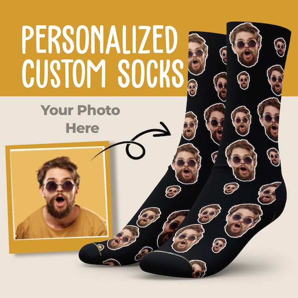 Personalized Socks Men Multiple Faces Etsy