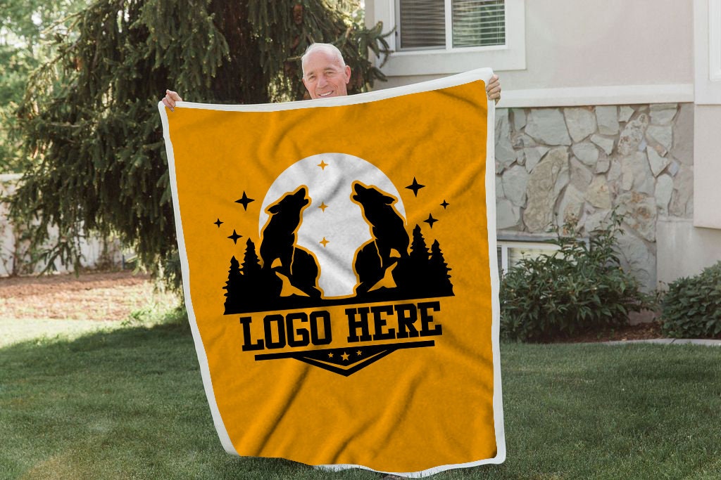 Custom Logo Blanket Personalized Blanket With Logo Custom Etsy