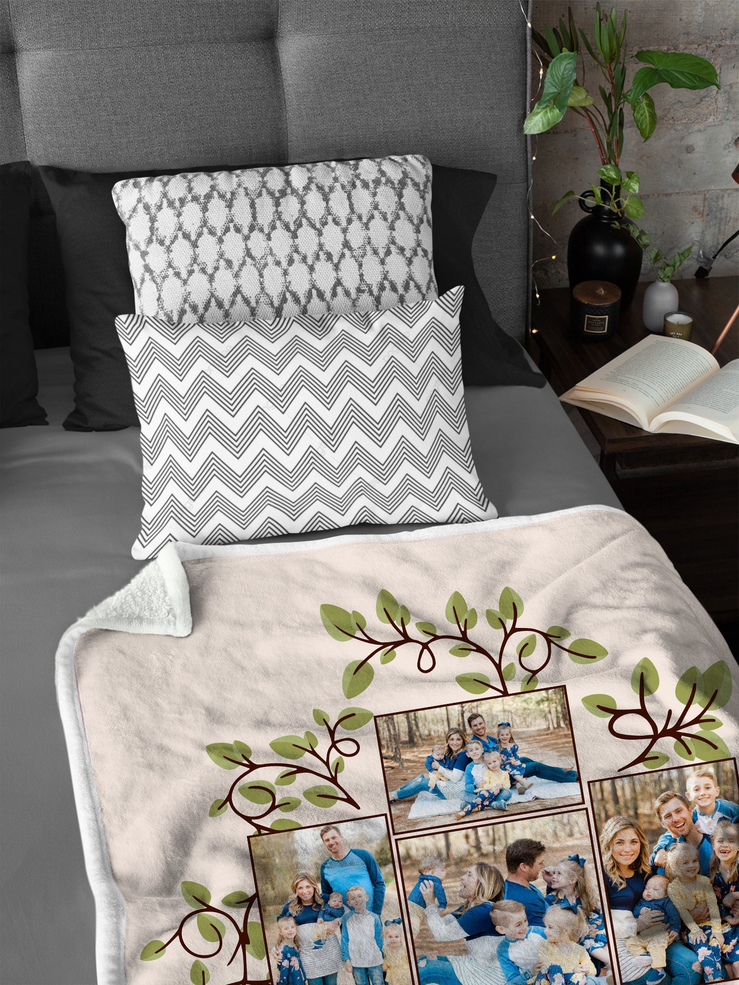 Photo Family Tree Blanket Custom Photo Blanket Photo Collage Etsy