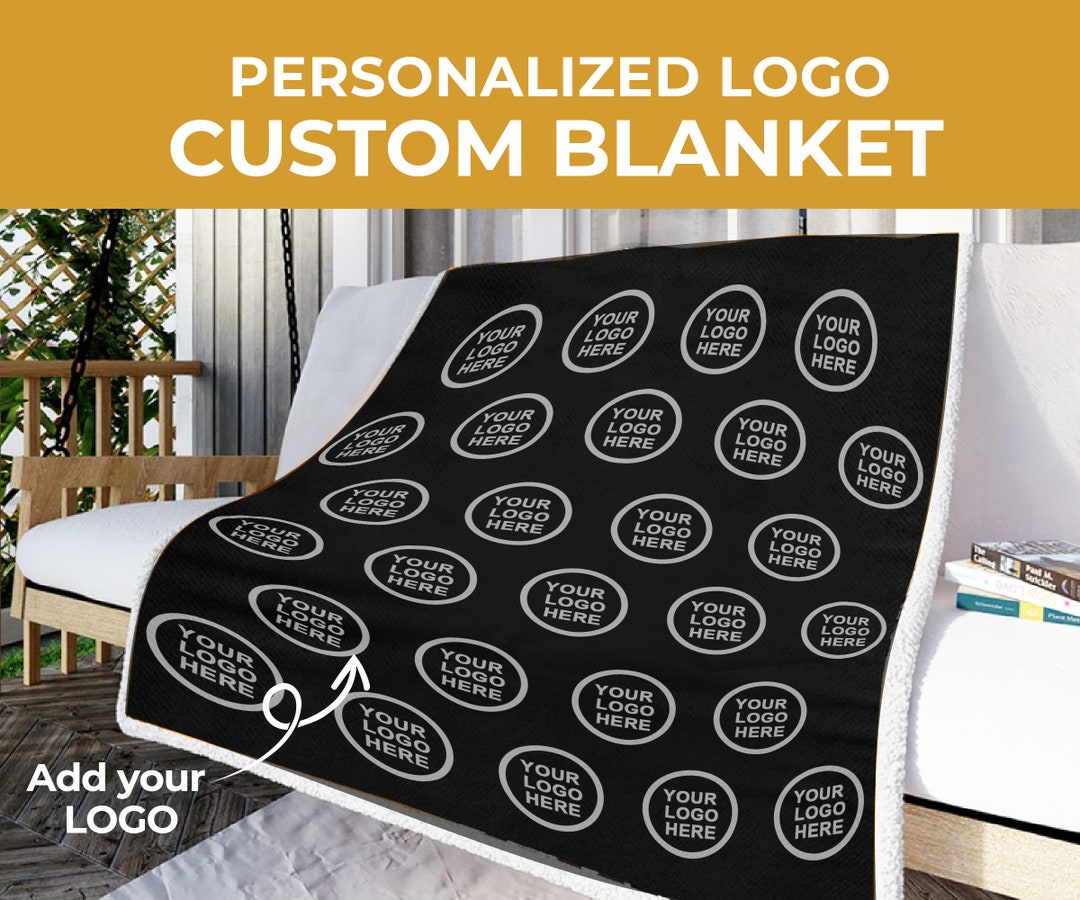 Personalized Blanket With Logo Patterns, Business Logo on Blanket