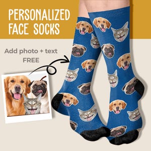 Custom Pet Face Socks, Custom Gift For Cat Lovers, Custom Gift For Dog Lovers, Custom Pet Socks, Dog Socks, Cat Socks, National Pet Day