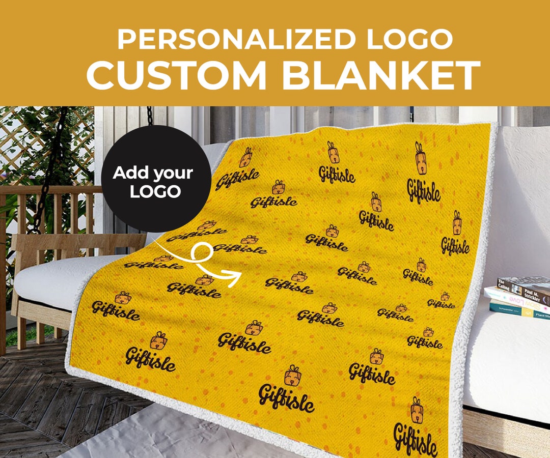 Custom Logo Blanket, Business Logo on Blanket, Personalized Blanket, Logo Pattern, Custom