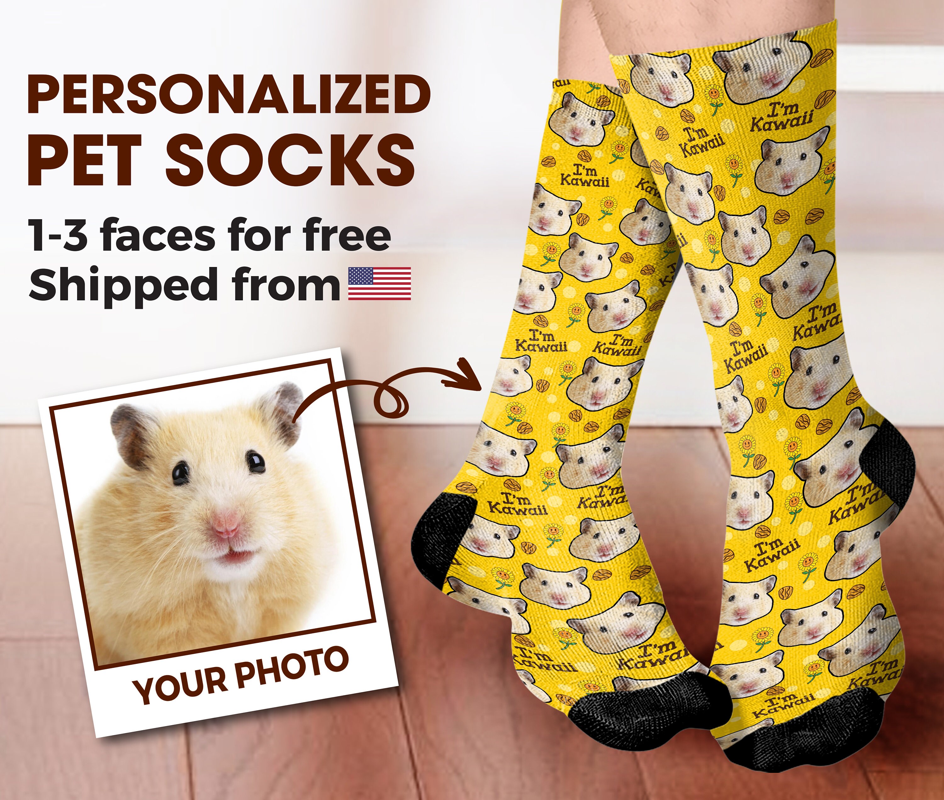 Custom Hamster Socks Custom Pet Socks Socks With Faces Pet Etsy