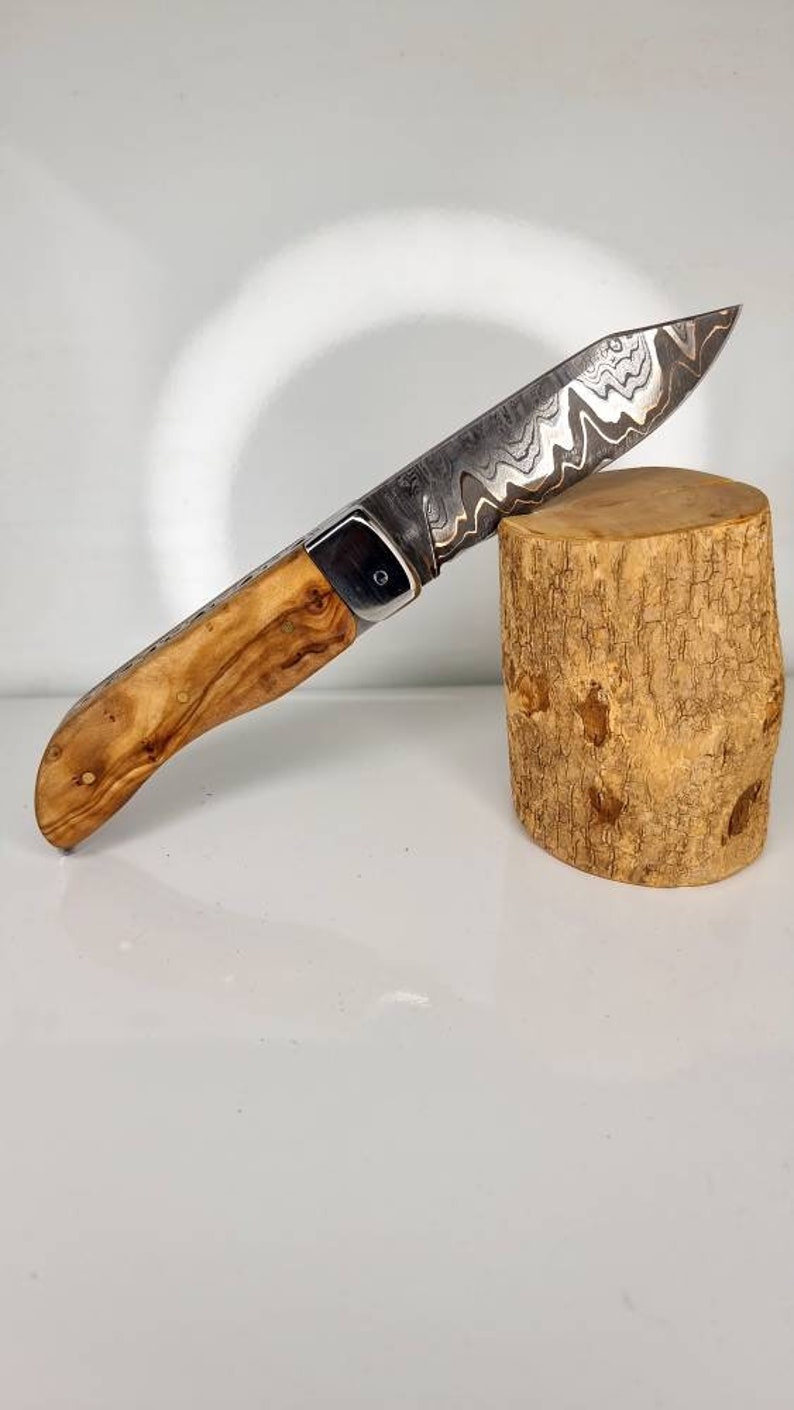 Folding knife in copper modèle folding copper damask image 3