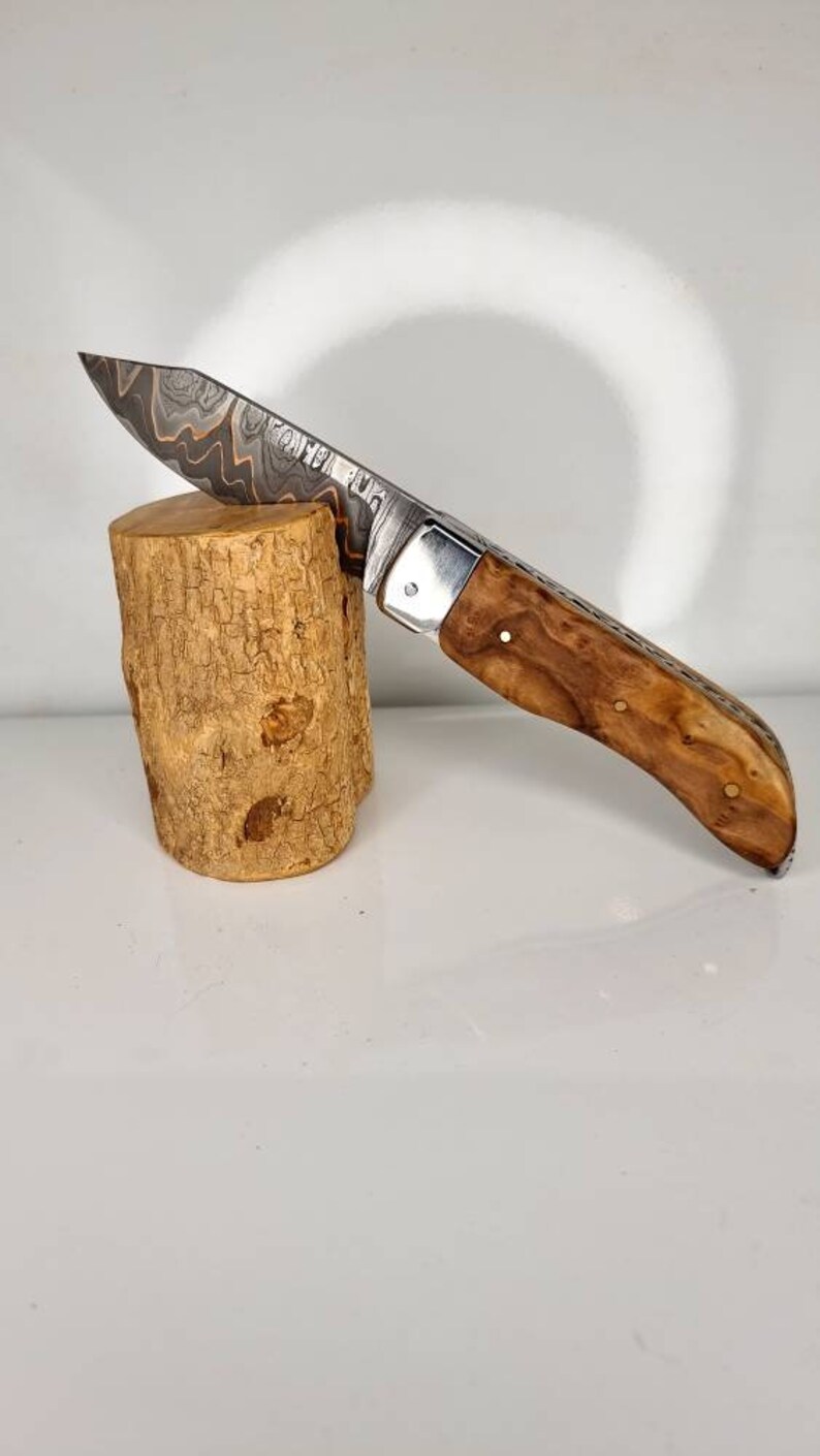 Folding knife in copper modèle folding copper damask image 4