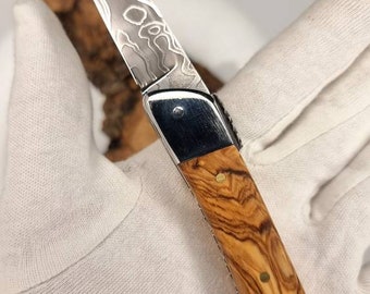 Folding knife in damask #Modèle modern 2