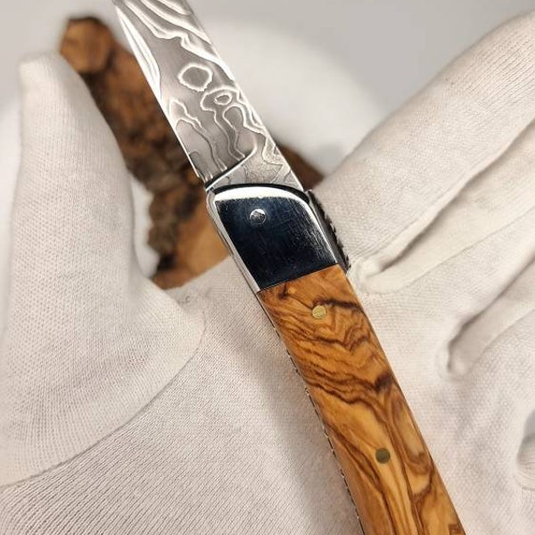 Cuchillo plegable en damasco #Modèle moderno 2