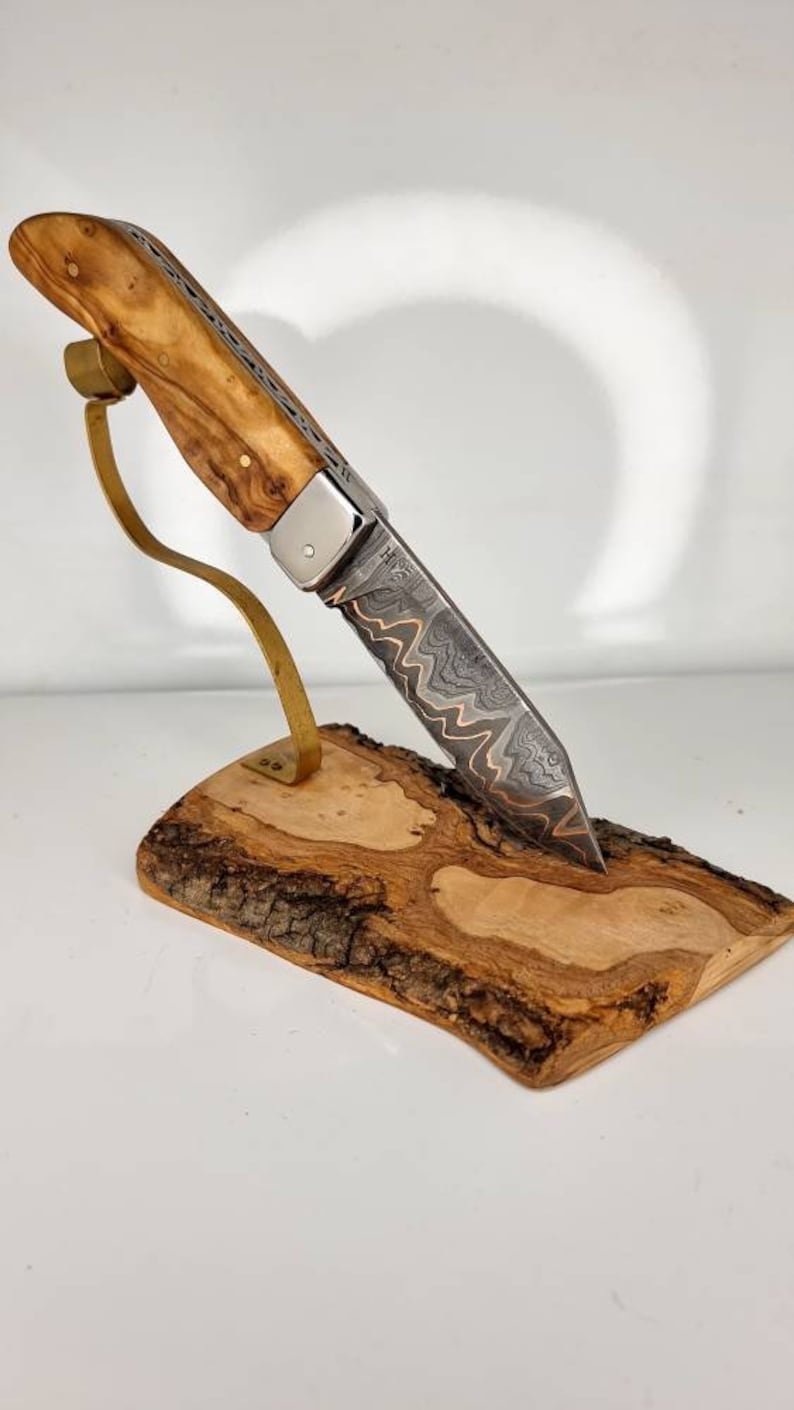 Folding knife in copper modèle folding copper damask image 2