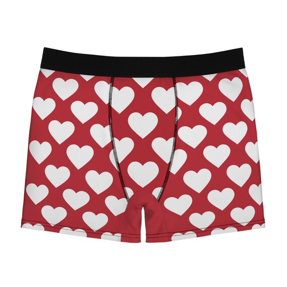 Saint Valentin mignon elegant motif coeurs blancs motif coeur conception de fond rouge boxer pour hommes Etsy France