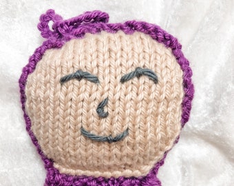 Knit Baby Lovey - Purple Dress Doll