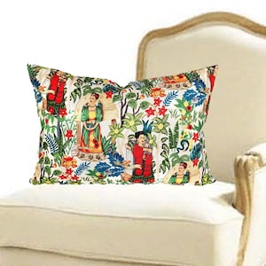 Frida Pillow Cover, Decorative Cushion, Print Cover, Cover Only, Boho Tribal Pattern Print,Traditional Mexican Fabric Pattern Cover