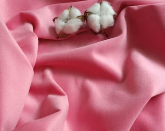 Candy Pink Cotton Velvet Upholstery Fabric by the Yards,  55'' (140 cm) Elegant Fabric, Furniture Velvet Fabric, Luxurious Upholstery Velvet