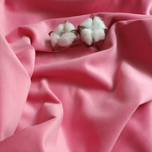 Candy Pink Cotton Velvet Upholstery Fabric by the Yards,  55&#39;&#39; (140 cm) Elegant Fabric, Furniture Velvet Fabric, Luxurious Upholstery Velvet