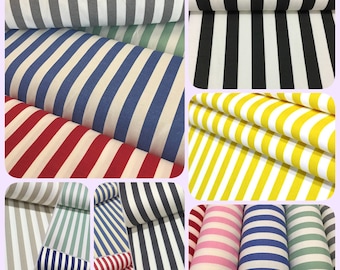 Striped Water Repellent Canvas Fabric Upholstery Fabric by the Yard, 9 Color Indoor/Outdoor Cushion Chair Sofa Furniture Upholstery Fabric