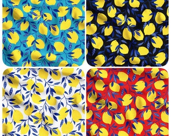 4 kleuren citroen bekledingsstof per meter, fruit woondecoratie, keuken, tuinstof, stoel meubelstof digitaal bedrukte stof