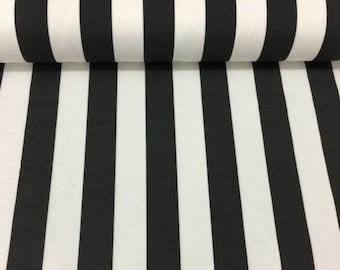 Black  Striped Water Repellent Canvas Fabric Upholstery Fabric by the Yard, Indoor/Outdoor Cushion Chair Sofa Furniture Upholstery Fabric