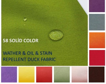 Green  Water Repellent Outdoor Upholstery Fabric by the Yard, Indoor, Outdoor Water Oil Repellent Duck Fabric, Furnishing Upholstery Fabric