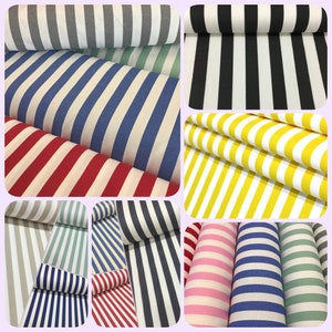 Striped Water Repellent Canvas Fabric Upholstery Fabric by the Yard, 9 Color Indoor/Outdoor Cushion Chair Sofa Furniture Upholstery Fabric