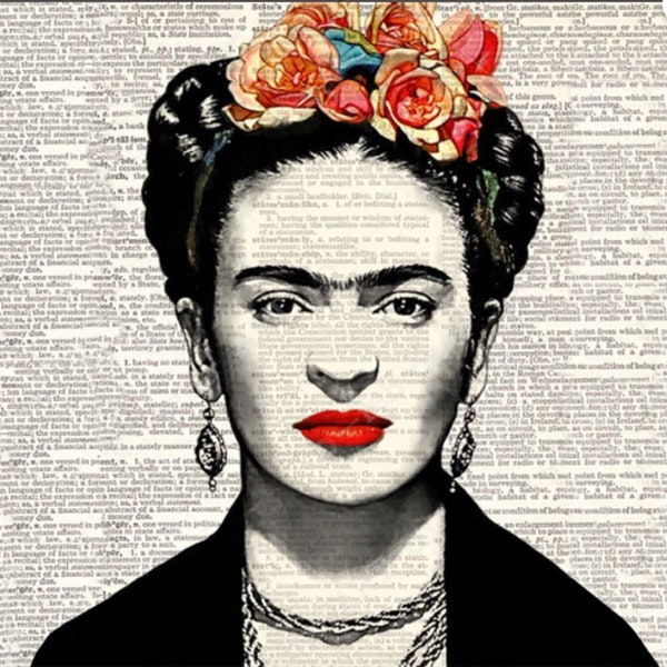 Paper Effect Frida Panel Fabric, 45X45 cm/ 70X70 cm, Home Decor Fabric Upholstery fabric, Chair Upholstery, Digital printed Fabrics