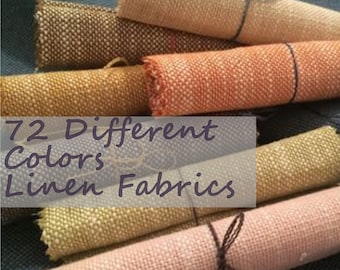 Telas de lino para tapicería en 72 colores, cortadas a medida. Telas elegantes para decoración del hogar, cojines, muebles, sillas y sofás.