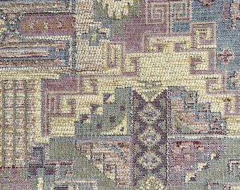 Ethnic Beige Upholstery Chenille Kilim Fabric by the Yards, Boho Bohemian Home Decor, Furniture, Sofa, Chair Turkish Tapestry Fabric