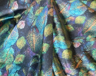Watercolor Leaves Velvet Fabric: Upholstery & Home Decor Fabric By The Yard