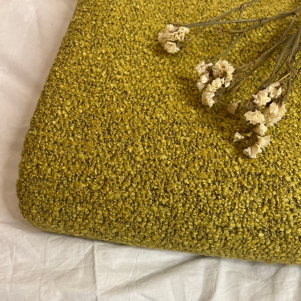 Honey Color Boucle Upholstery Fabric by the Yard, Puffy Textured Boucle Furnishing Fabric, Cushion Furniture Chair Sofa Upholstery Fabric